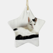 Kitty Cat, White und Black Cat Relaxen Keramikornament (Rechts)
