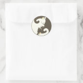 Kitty Cat Yin Yang | Brown Runder Aufkleber (Tasche)