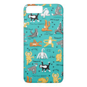 Kitty Cat Yoga Posen Türkisch Aquamarin blau gelb Case-Mate iPhone Hülle (Rückseite)