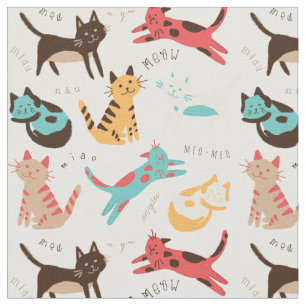 Kitty Cats auf der ganzen Welt Stoff