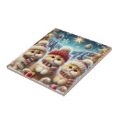 Kitty Cats im Weihnachtsdekor und Schnee Fliese (Seite)