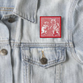 Kitty Cats in Red von Louis Wain Button (Beispiel)
