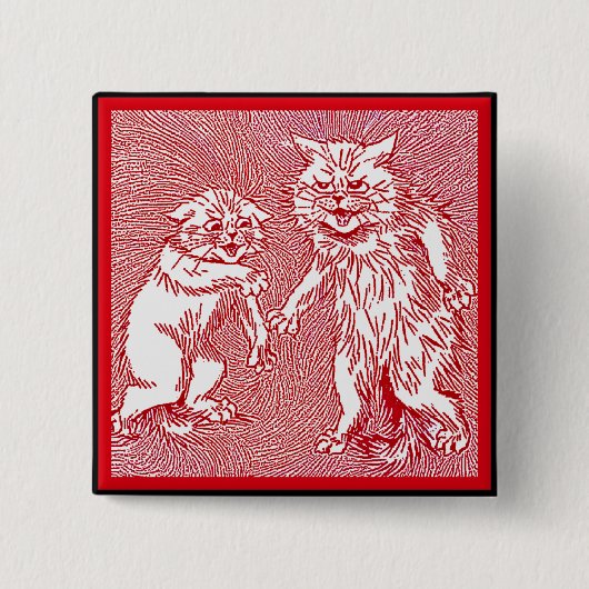 Kitty Cats in Red von Louis Wain Button (Vorderseite)