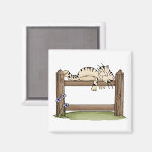 Kitty Cats - Kitty on Fence Magnet (Vorderseite/Rückseite)