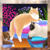 Kitty Cats Liebe Clean Wäscherei Fenster Klammern Fensteraufkleber (Blatt 2)