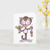 Kitty Cat's Show of Liebe notecard Karte (Gelbe Blume)