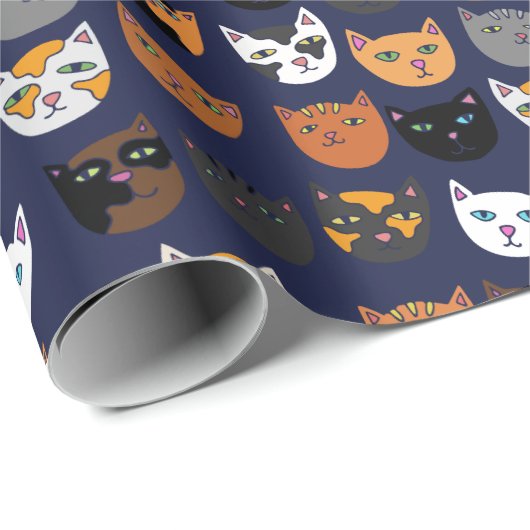 Kitty Cats überall Muster Geschenkpapier (Rolleneckpunkt)