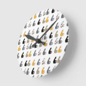 Kitty Cats Wall Clock Runde Wanduhr (Winkel)
