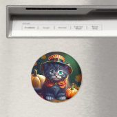 Kitty Celebrating Erntedank Magnet (In Situ (Geschirrspüler))