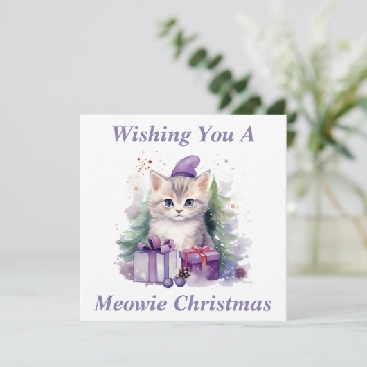Kitty Christmas Card Dankeskarte (Stehend Vorderseite)