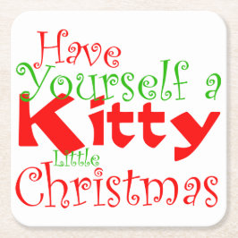 Kitty Christmas Holiday Pet Paper Untersetzer
