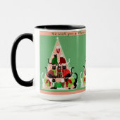 Kitty Christmas Tree Blush Green Custom Holiday Tasse (Links)