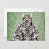 Kitty Christmas tree Feiertagspostkarte (Vorne/Hinten)