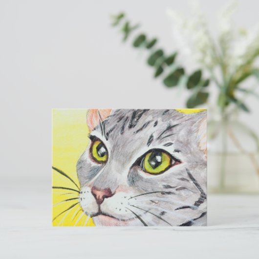 Kitty Closeup Postcard Postkarte (Stehend Vorderseite)