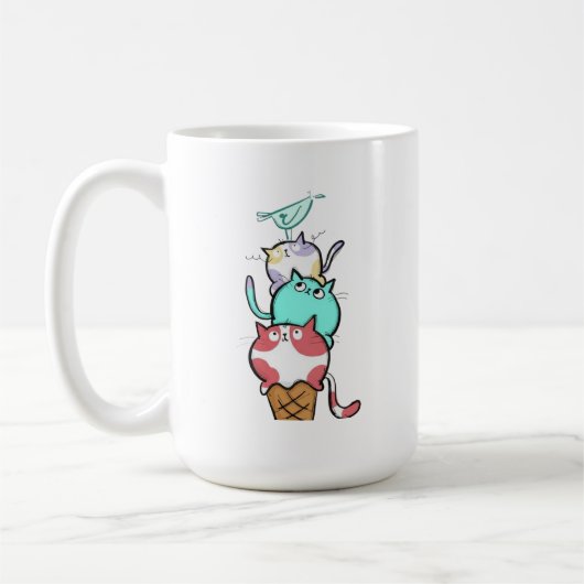 Kitty Cone Süße Katze Eiscreme Kawaii Kaffeetasse (Links)