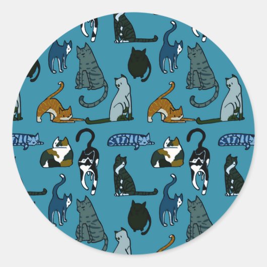 Kitty Corner Cat Pattern Stickers (Vorderseite)