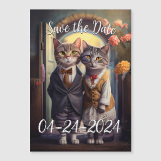 Kitty Couple - Save the Date, anpassbar Magnetkarte
