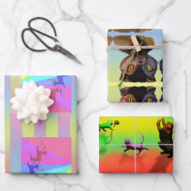 Kitty Cove Wrapping Paper Flat Sheet Set 3