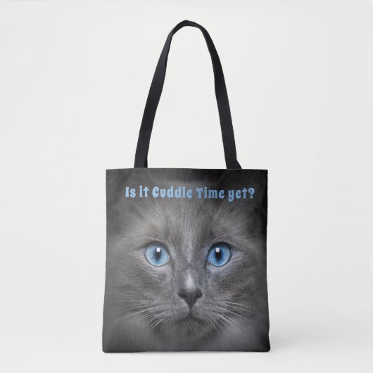 Kitty Cuddle Time — Graue Katze Tasche (Vorderseite)