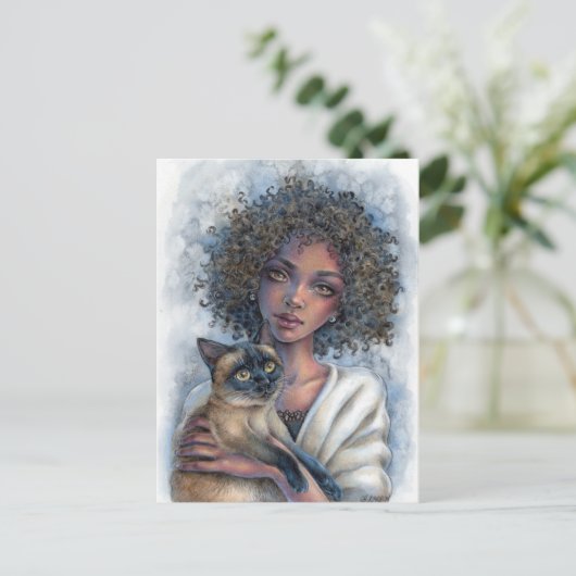 Kitty Cuddles Postkarte (Stehend Vorderseite)