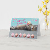 Kitty Cupcake Fest Geburtstag Karte (Gelbe Blume)