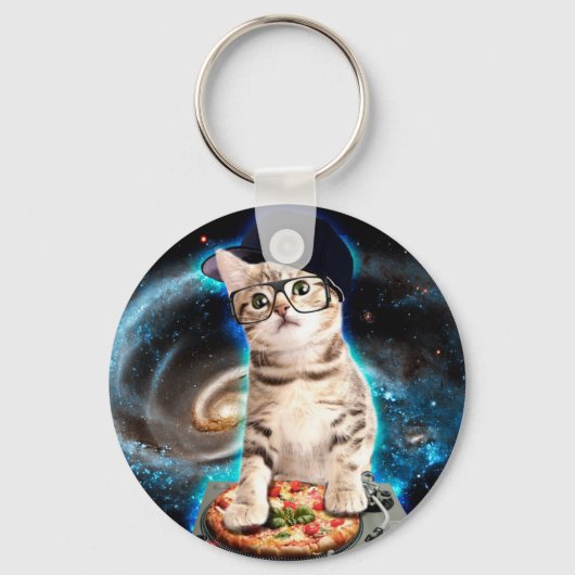 Kitty Dj Cat Schlüsselanhänger (Vorderseite)