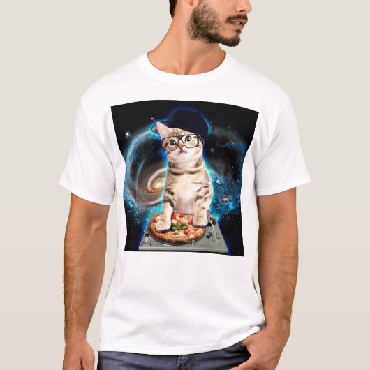 Kitty Dj Cat T-Shirt (Vorderseite)