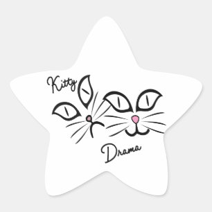 Kitty Drama Stern-Aufkleber
