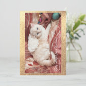 Kitty Engel für Weihnachten Dankeskarte (Stehend Vorderseite)