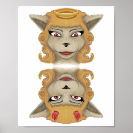 Kitty evil Engel niedlicher Tiere Illustration Poster