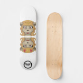 Kitty evil Engel niedlicher Tiere Illustration Skateboard (Vorderseite)