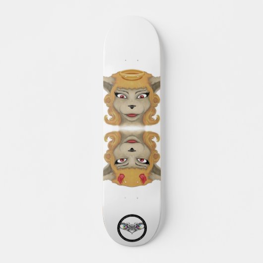 Kitty evil Engel niedlicher Tiere Illustration Skateboard (Vorne)