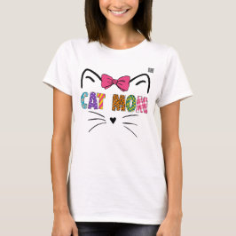Kitty Face Cat Mama T-Shirt