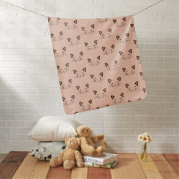 Kitty Face Graphic Pattern Babydecke