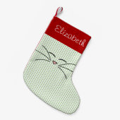 Kitty Face Personalisierter Strumpf Kleiner Weihnachtsstrumpf (Vorderansicht (hängend))