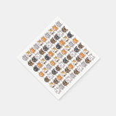 Kitty Faces Cat Themed Paper Napkins Set von 50+ Serviette (Ecke)