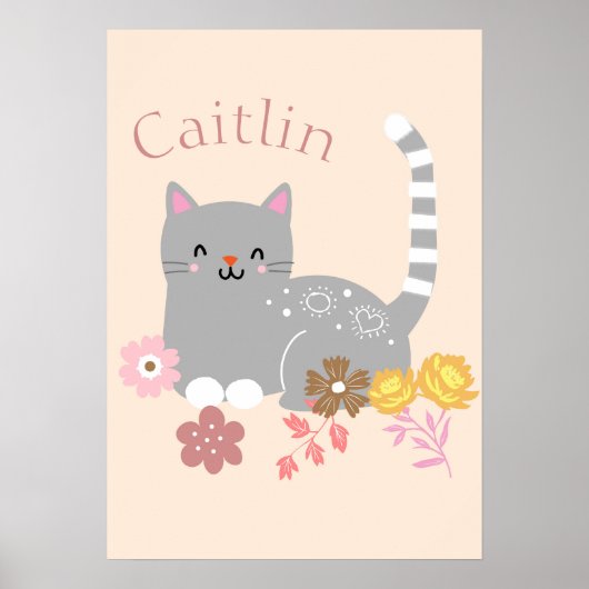 Kitty Flowers Poster (Vorne)