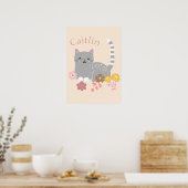 Kitty Flowers Poster (Küche)
