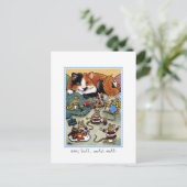 Kitty Fluff! Katze und Maus Erziehen Personalisier Postkarte (Stehend Vorderseite)