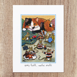 Kitty Fluff! Katze und Maus Erziehen Personalisier Postkarte