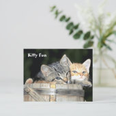 Kitty Fun Postkarte (Stehend Vorderseite)