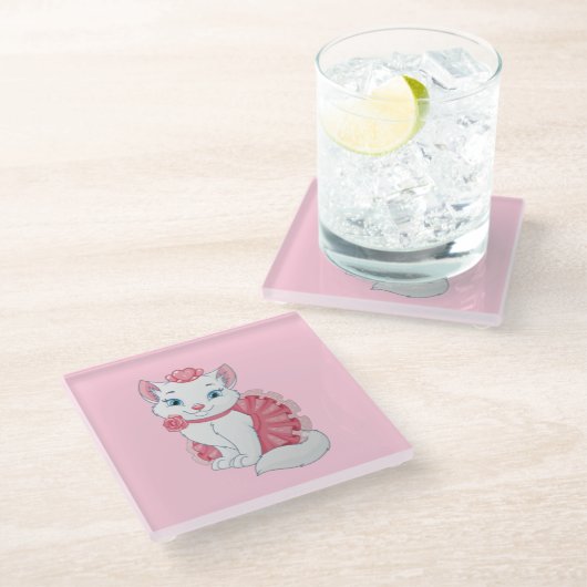 Kitty Glass Untersetzer (Schrägansicht)