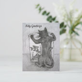 Kitty Goldfish Lover Custom Grußkarten Postkarten (Stehend Vorderseite)