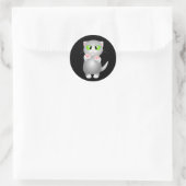 Kitty - Gray Shorthair Runder Aufkleber (Tasche)