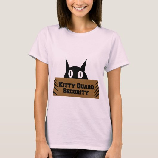 Kitty Guard Security Funny Meme T-Shirt (Vorderseite)