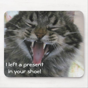 Kitty hat ein Geschenk in deinem Schuh gelassen Mousepad