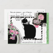 "KITTY HAT TISCHMANNERS" VINTAGES GARTEN-PARTY POSTKARTE (Vorne/Hinten)