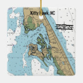 Kitty Hawk NC Chart Keramikornament (Rückseite)