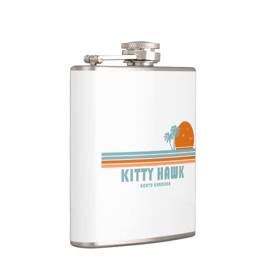 Kitty Hawk North Carolina Sun Palm Trees Flachmann (Rechts)