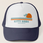 Kitty Hawk North Carolina Sun Palm Trees Truckerkappe (Vorderseite)